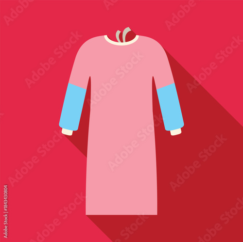 Pink medical scrub gown for healthcare workers in a flat design illustration