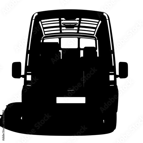 Electric Vehicle Delivering Sustainable Packaging Silhouette