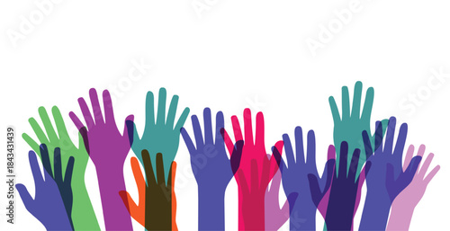 peaple hands on mixing colours on white background