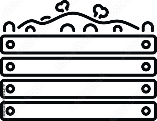 Wooden crate storing organic freshly harvested vegetables creating an agriculture icon