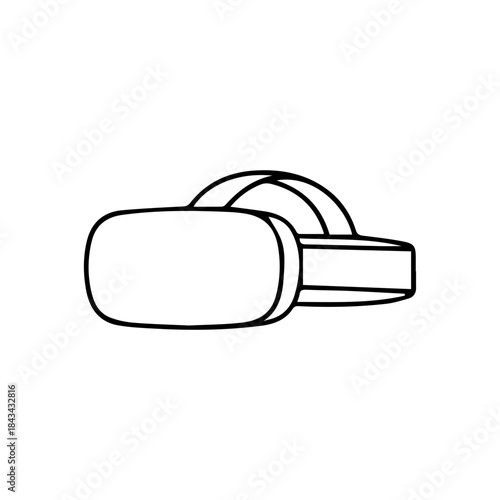 Minimalist  VR Headset Icon. Outline Style Virtual Reality Device icon.