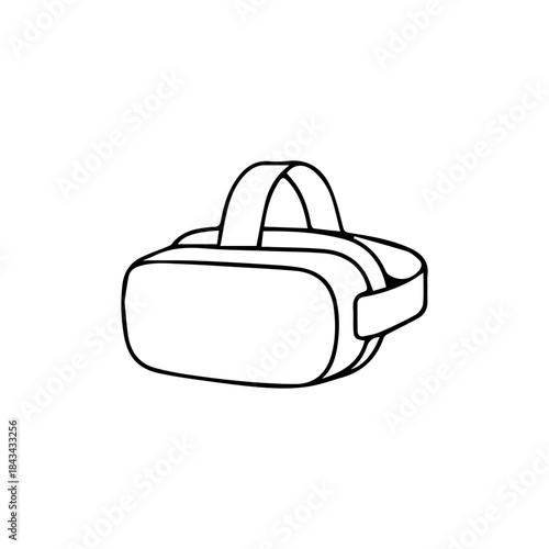 Minimalist  VR Headset Icon. Outline Style Virtual Reality Device icon.