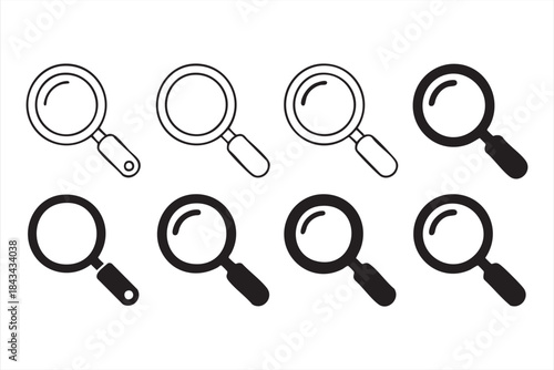 Minimal Search Icon Designs for Web and App Interfaces