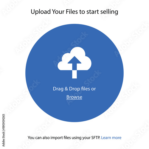 File upload interface with a cloud icon for starting sales
