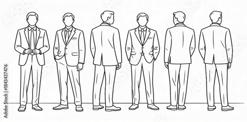 Monoline editable vector artwork isolated on a white background, ideal for architectural drawings, corporate building plans, office layouts, and urban design projects.