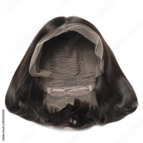 Straight black human hair extensions lace bob weaves  wigs	
