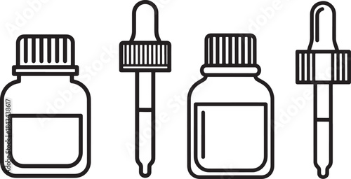 Set of four dropper bottles silhouette
