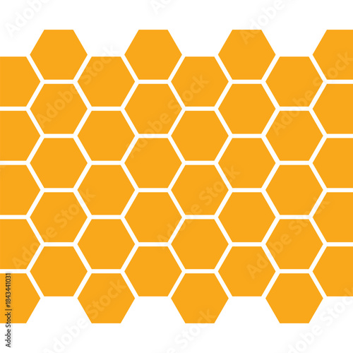 Abstract hexagon honeycomb background design. beehive with hexagon grid cells on color background.