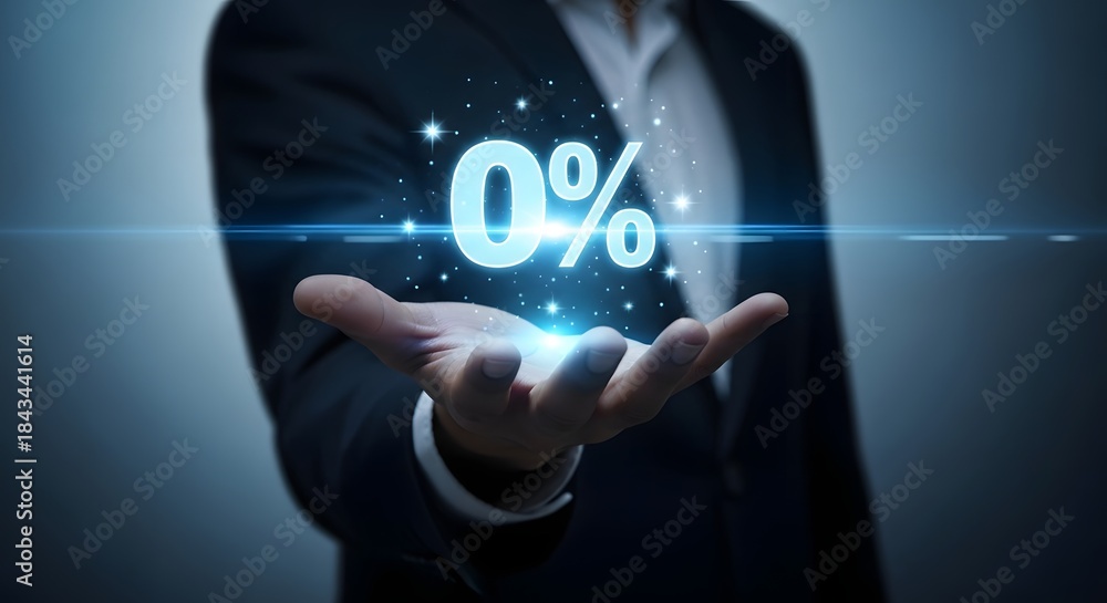 Fototapeta premium Get zero percent interest rates on loans and credit cards with special financing offers today only now