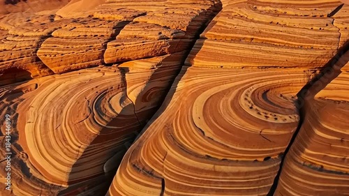 Striking Patterns of Sandstone Rock Formations in a Desert Landscape.