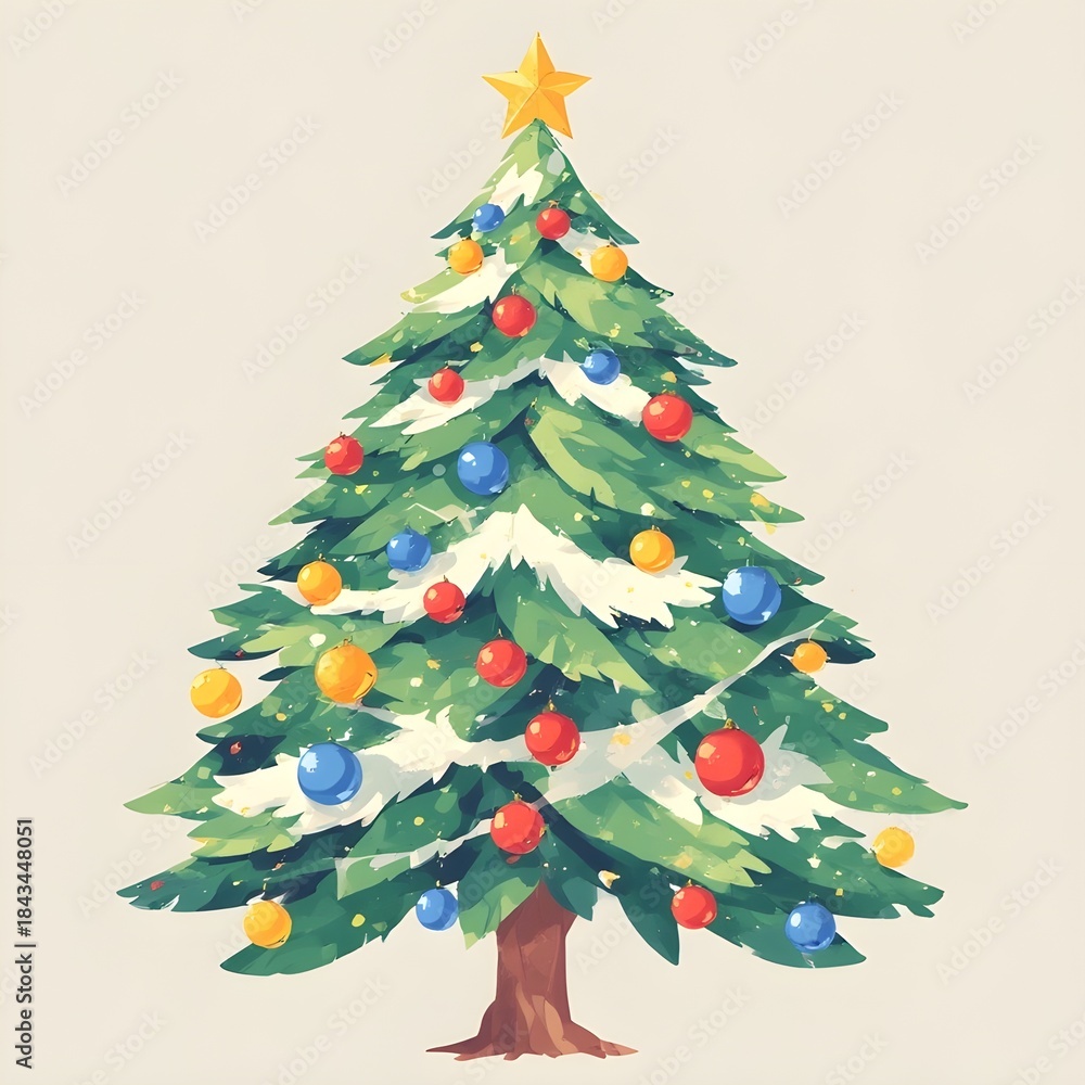 Fototapeta premium simple illustration of a Christmas tree