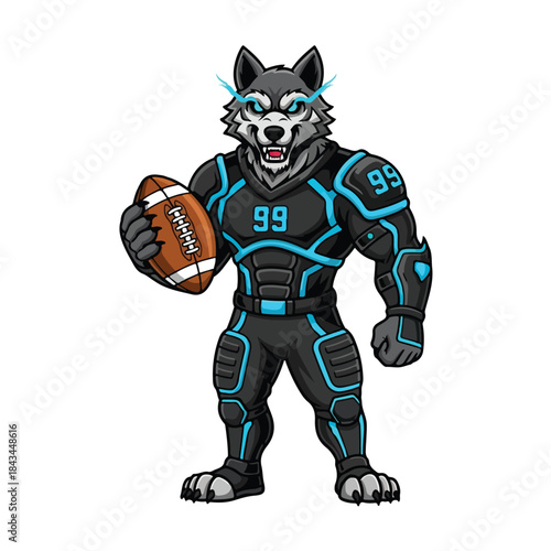 Cartoon orange cat mascot holding a wrench, wearing blue shirt and gloves, isolated on white background.