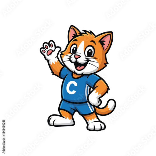 Cartoon orange cat face with wide open mouth and winking eye, playful and funny expression on white background.