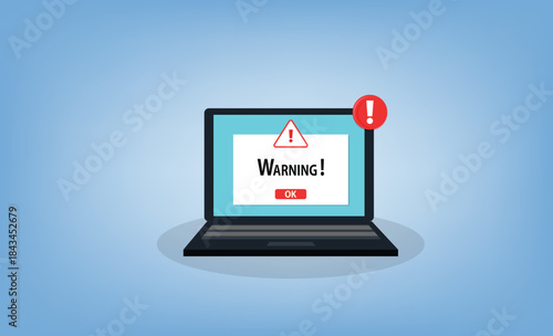 Warning.Spamming attack. Email fraud alert concept. stock illustration
