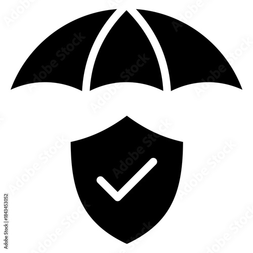 Umbrella Protection  Icon Element For Design
