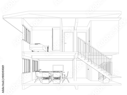 3D illustration of building structure