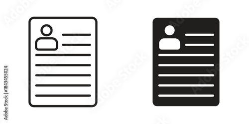 Application form icons. Solid black silhouette and line art outline. Minimal design element,