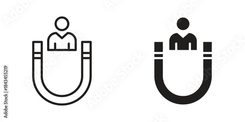 Attraction icons. Solid black silhouette and line art outline. Minimal design element,