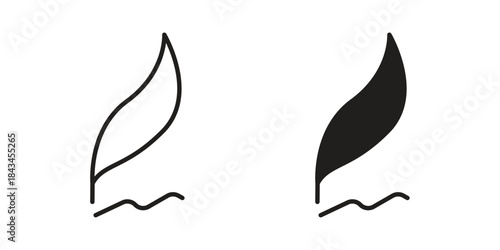 Author signs collection Silhouette flat icon design element.