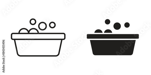 Ball pit icons. Solid black silhouette and line art outline. Minimal design element,