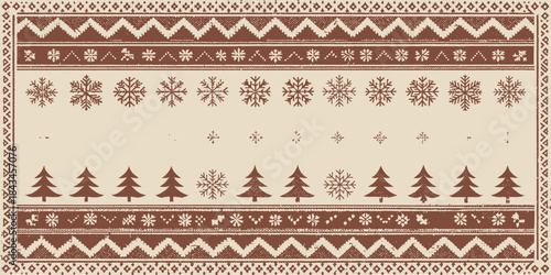 Rustic Christmas vector background with a warm, earthy feel, perfect for creating charming and traditional holiday designs.