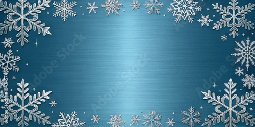 Steel blue metallic gradient framed by subtle highlights, with a sleek, modern, and luxurious design feel.