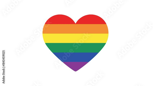 Rainbow Heart Symbol of Love and Diversity, Pride Month Graphic