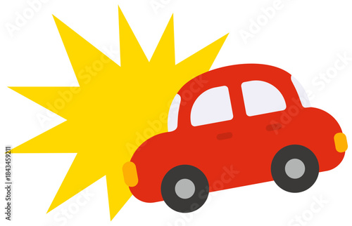 車がぶつかる事故のイメージイラスト