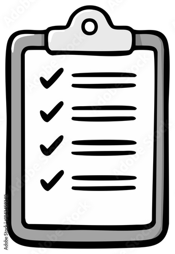 Checklist on a Clipboard with Checked Boxes and Lines Ready to be Filled in Illustration