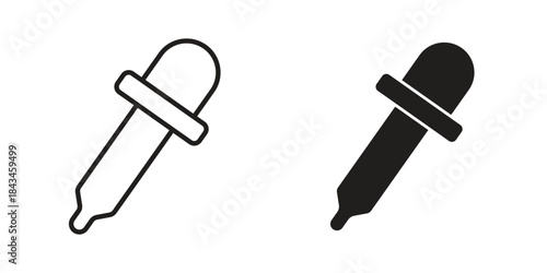 Color picker icons. Solid black silhouette and line art outline. Minimal design element,