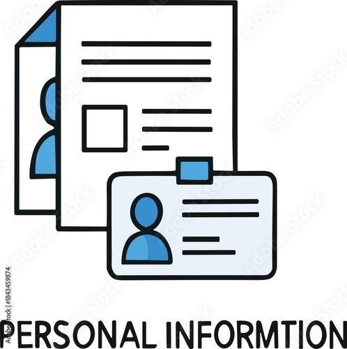 Personal information icon vector ID card profile data document privacy security KYC form