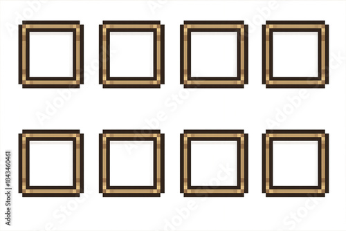 8-Bit Pixel Inventory Slot Frames Transparent PNG