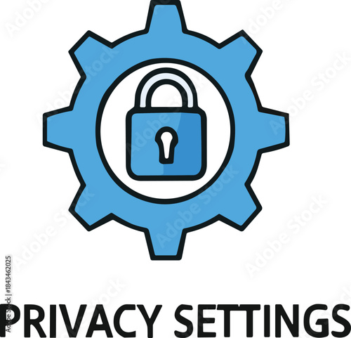 Privacy settings icon vector security padlock gear access control protection account management