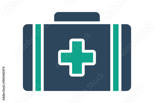 First aid kit icon. solid icon style. icon related to first aid station. work safety elements vector illustration