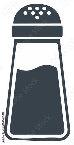 Salt shaker icon illustration for seasoning food and flavor. Modern design style