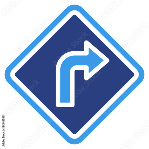 Turn Right Icon Element For Design