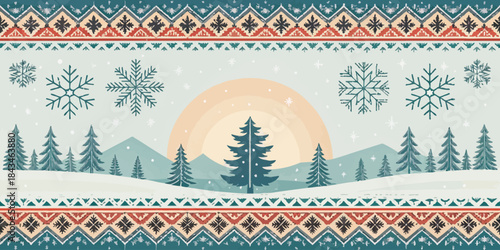 Scandinavian-inspired Christmas vector with minimalist design, cozy motifs, and natural elements for a hygge holiday feel.