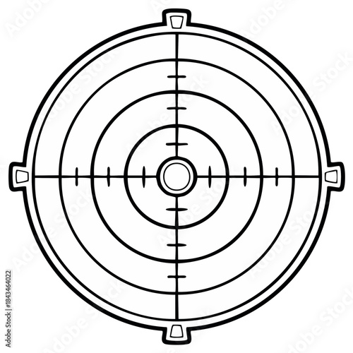 Circular Target Aiming Scope with Concentric Circles Crosshair Reticle for Accurate Shooting Practices
