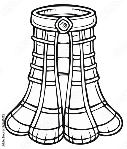 Traditional Indian garment outline for clothing and fashion design