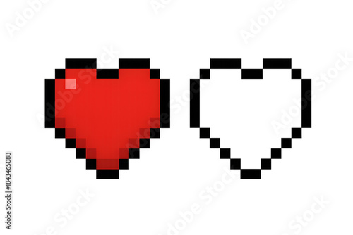 8-Bit Pixel Heart Health Bar Icon Transparent PNG