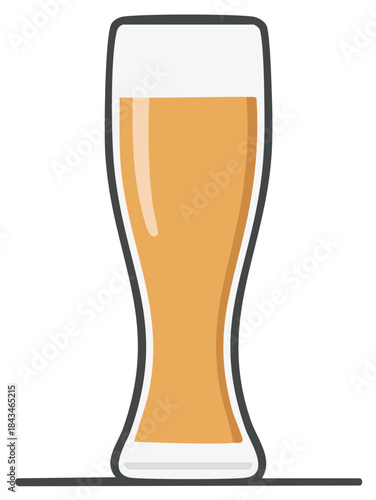 Elegant Glassware: Refreshing Lager Beer Poured in a Tall Glass