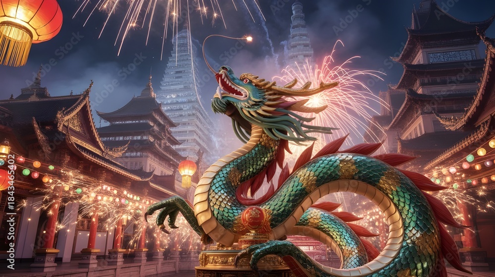 Fototapeta premium chinese dragon statue