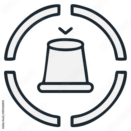 Thimble icon for sewing, tailoring, and crafting. Finger protection symbol for needlework.