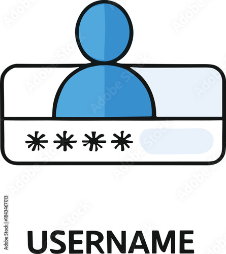 Username password login form icon vector security authentication account access entry field