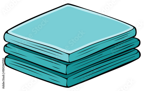 Stack of Folded Towels or Linens Cartoon Vector Illustration