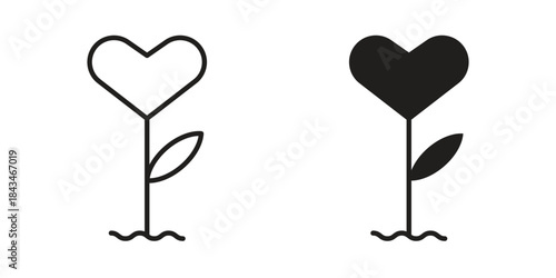 Gratitude icons. Solid black silhouette and line art outline. Minimal design element,
