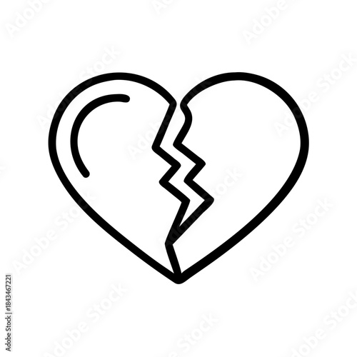 Harmful addiction broken heart symbol icon transparent background