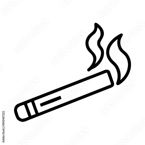 Harmful addiction burning cigarette smoking icon transparent background