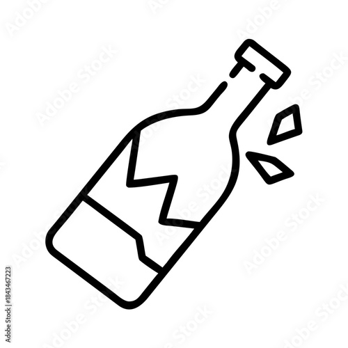 Harmful addiction broken-bottle alcoholism icon transparent background