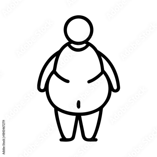 Harmful addiction fat man gluttony excess weight icon transparent background